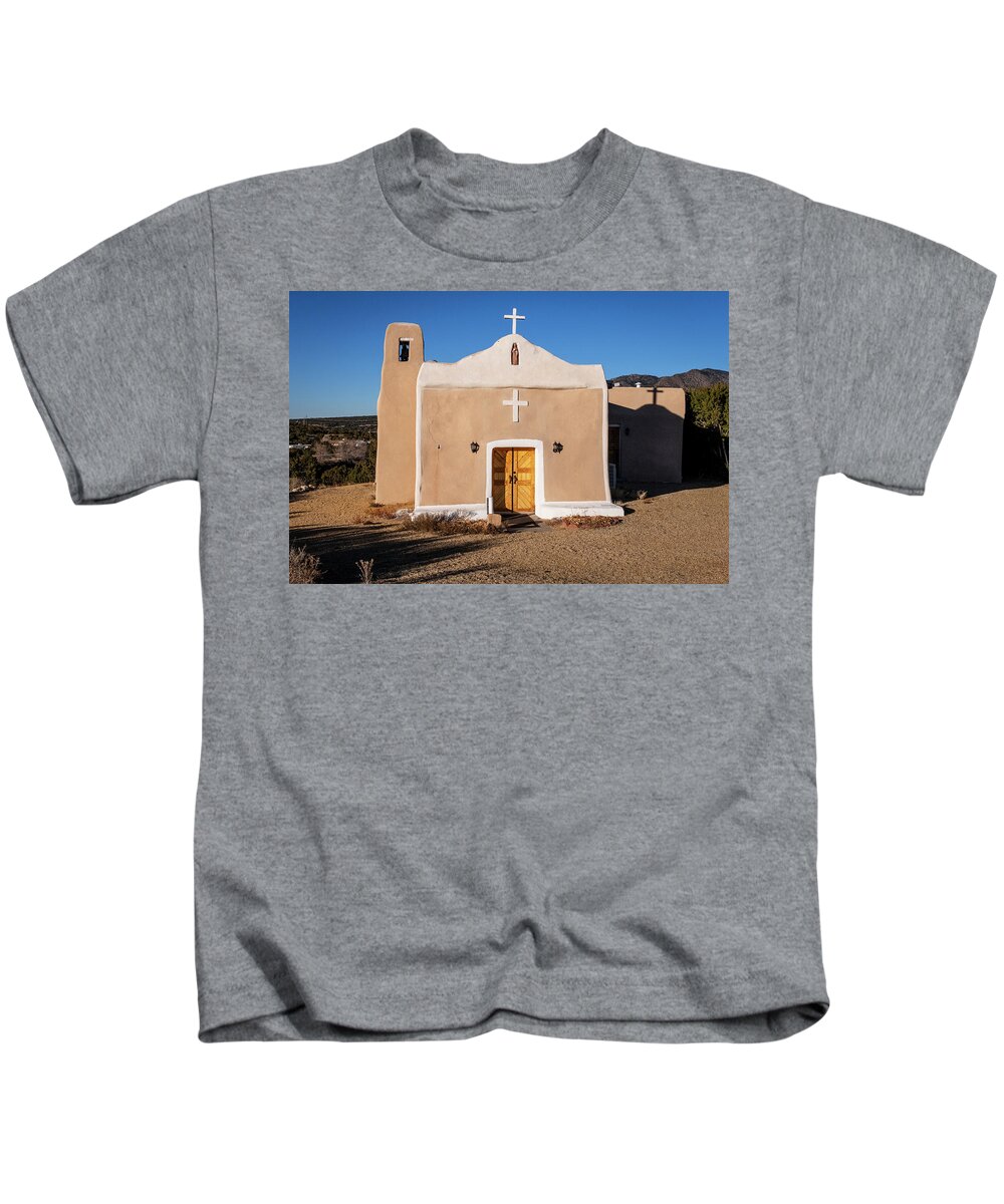 Church Kids T-Shirt featuring the photograph San Francisco de Asis in Golden New Mexico by Mary Lee Dereske
