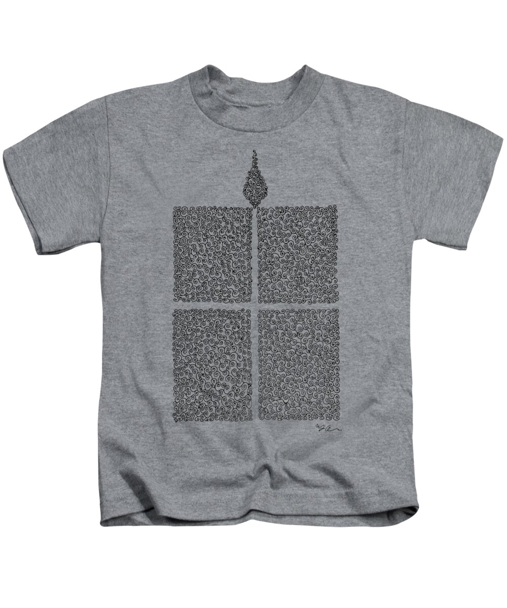 Abstract Kids T-Shirt featuring the drawing Scent Of The Candle by Fei A