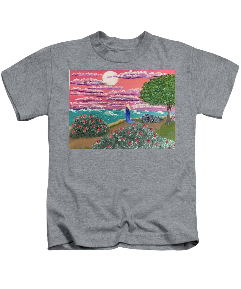 Sea Kids T-Shirt featuring the painting Searching by Lisa White