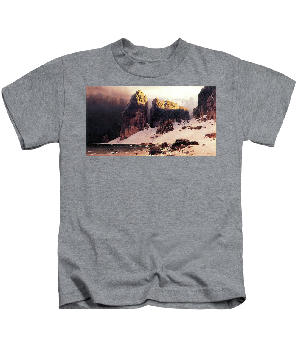 Shores Kids T-Shirt featuring the painting Shores of Oblivion by Eugen Bracht