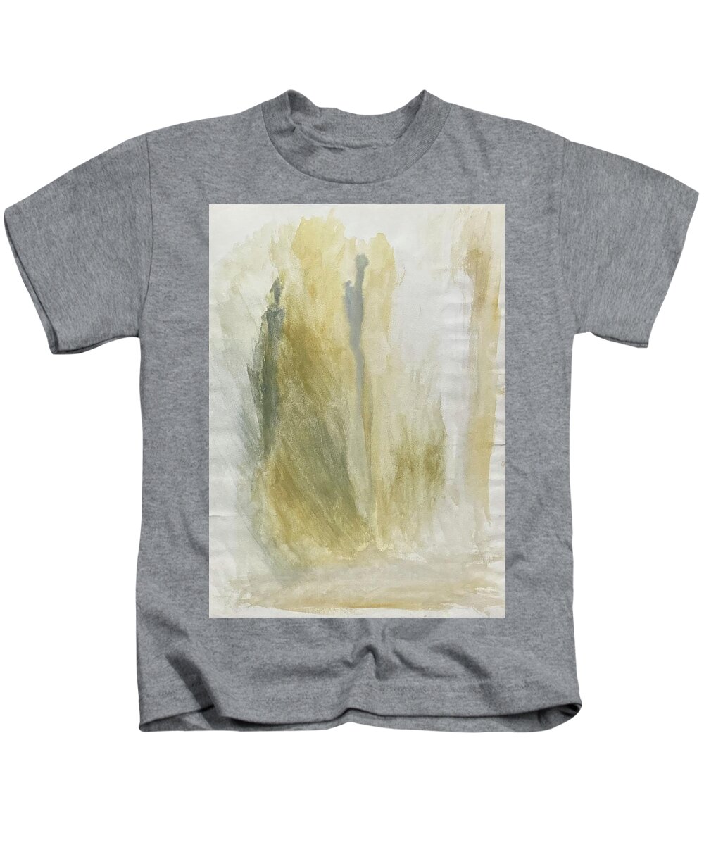 Figures Kids T-Shirt featuring the painting Silhouettes II by David Euler