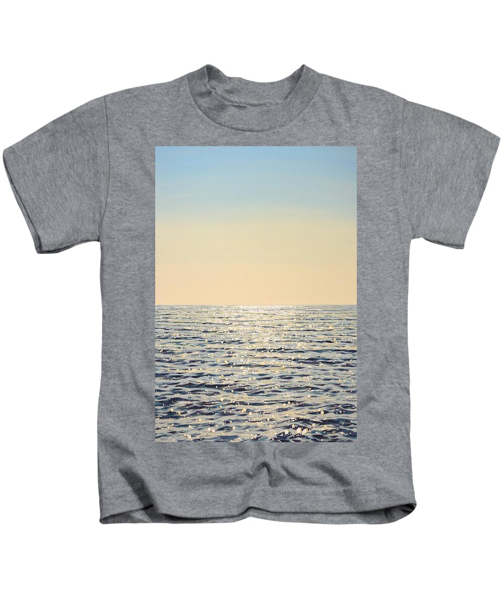 Sea Kids T-Shirt featuring the painting Silver of the ocean 2.	 by Iryna Kastsova