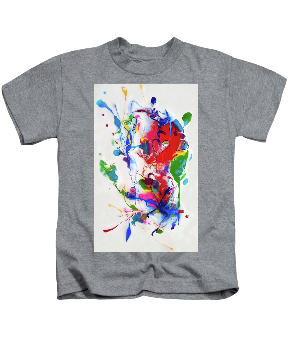 Colorful Kids T-Shirt featuring the mixed media Smile Song by Deborah Erlandson
