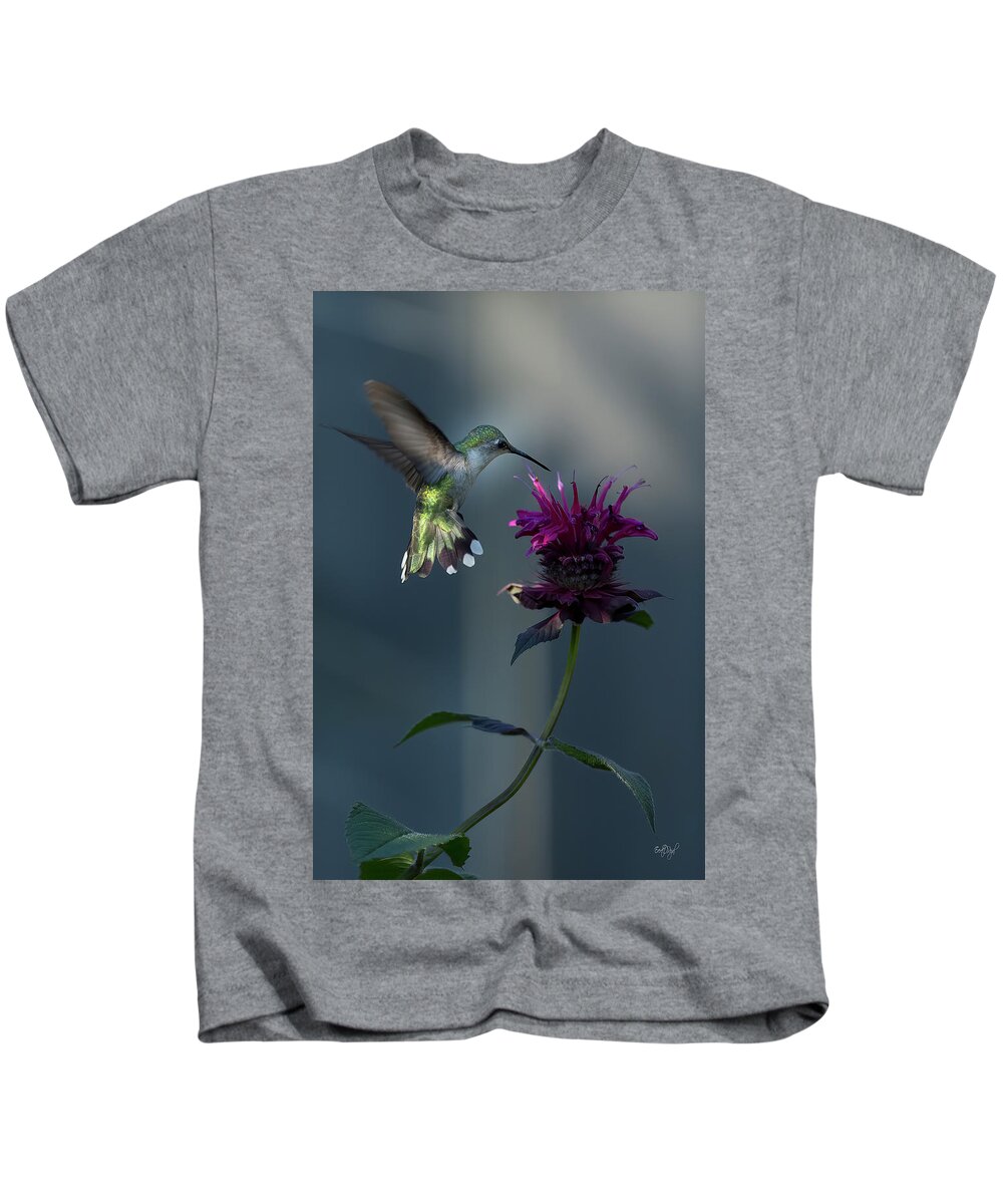 Hummingbird Kids T-Shirt featuring the photograph Smiles in the Garden by Everet Regal