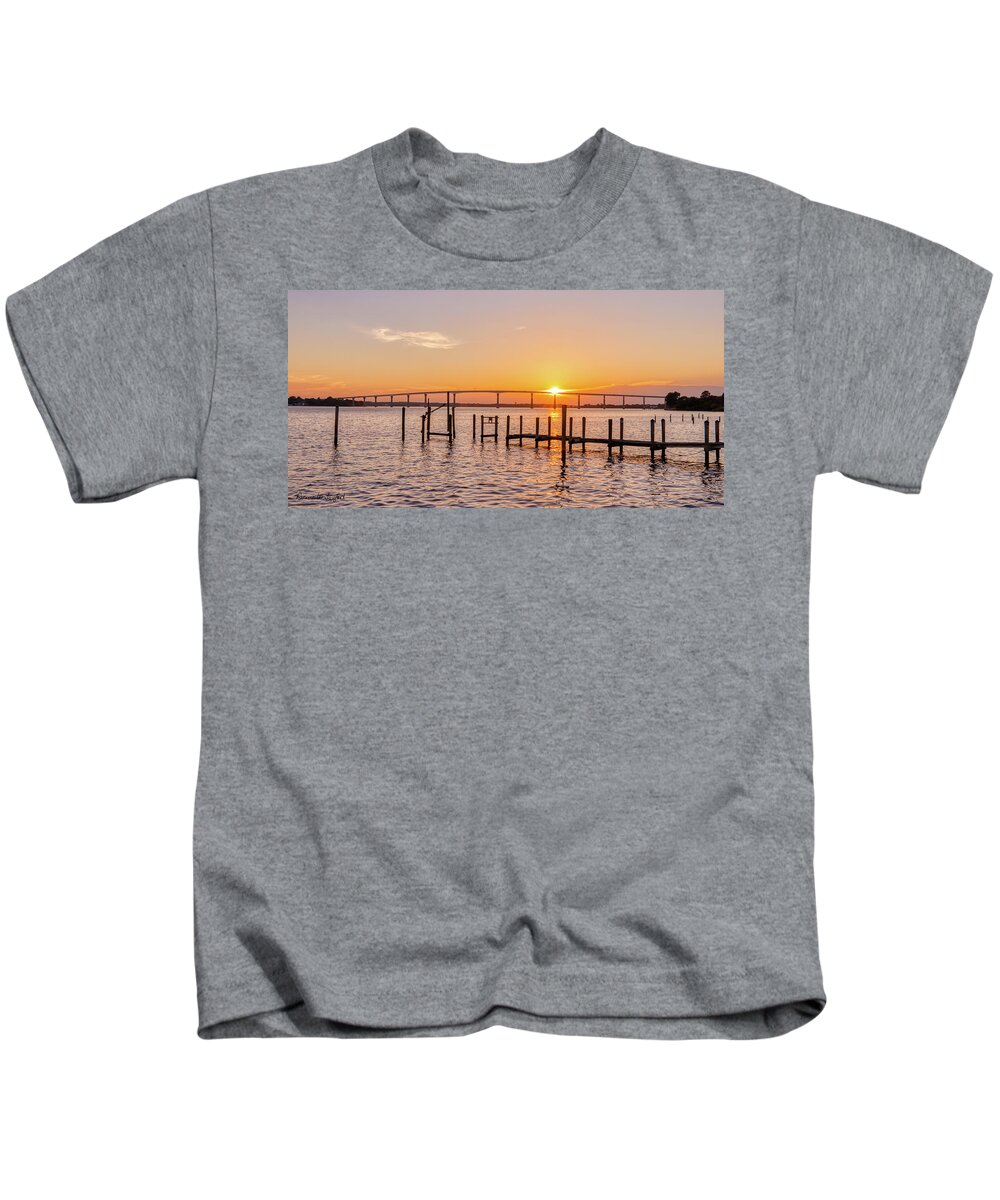 Maryland Kids T-Shirt featuring the photograph Solomons Island Sunset by Donna Twiford