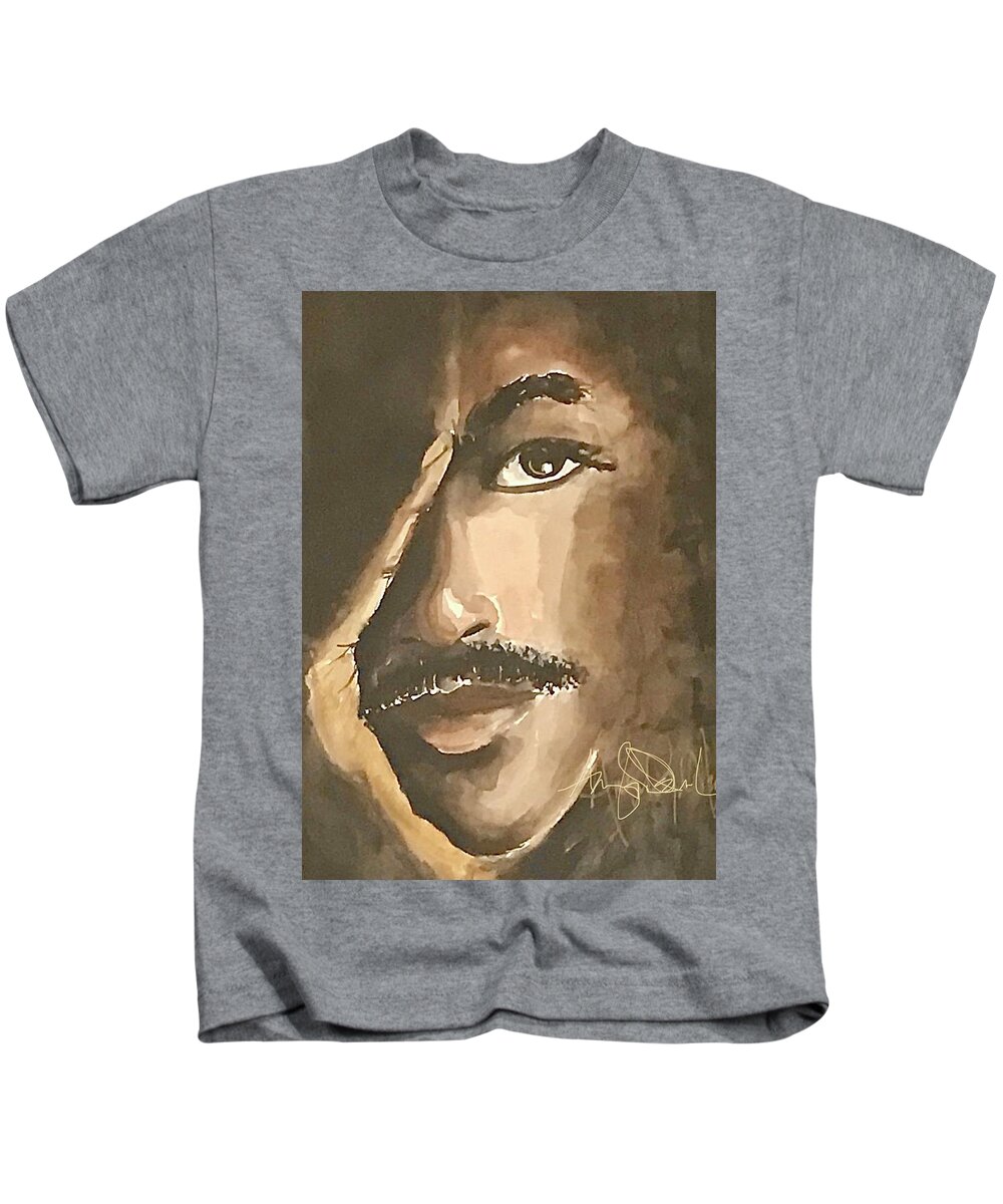 Kids T-Shirt featuring the painting Soul of a Man by Angie ONeal