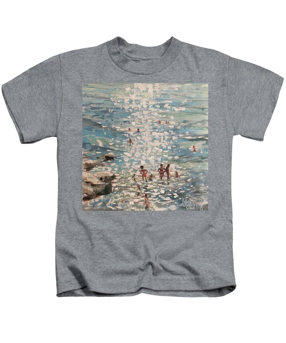 Ocean Kids T-Shirt featuring the painting Sparkle Spot by Maggii Sarfaty