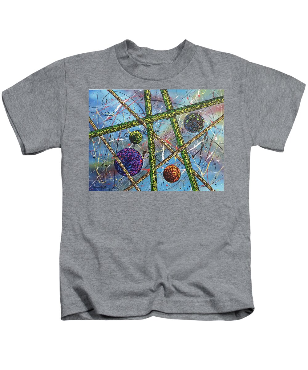 Abstract Kids T-Shirt featuring the painting Spheres #5 by Micah Guenther