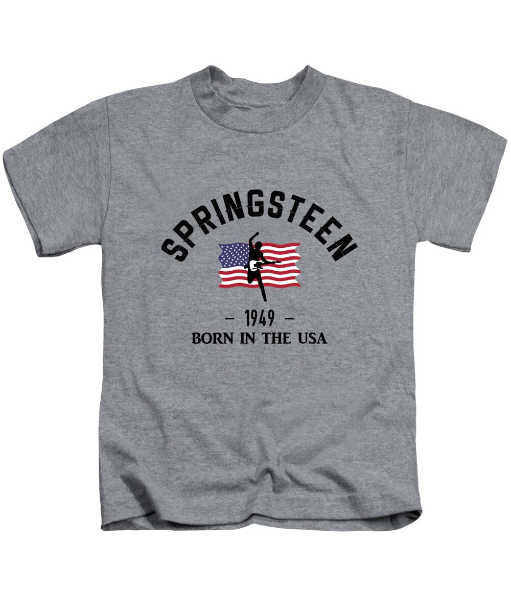 Bruce Springsteen Kids T-Shirt featuring the digital art Springsteen - Born In The USA by Notorious Media