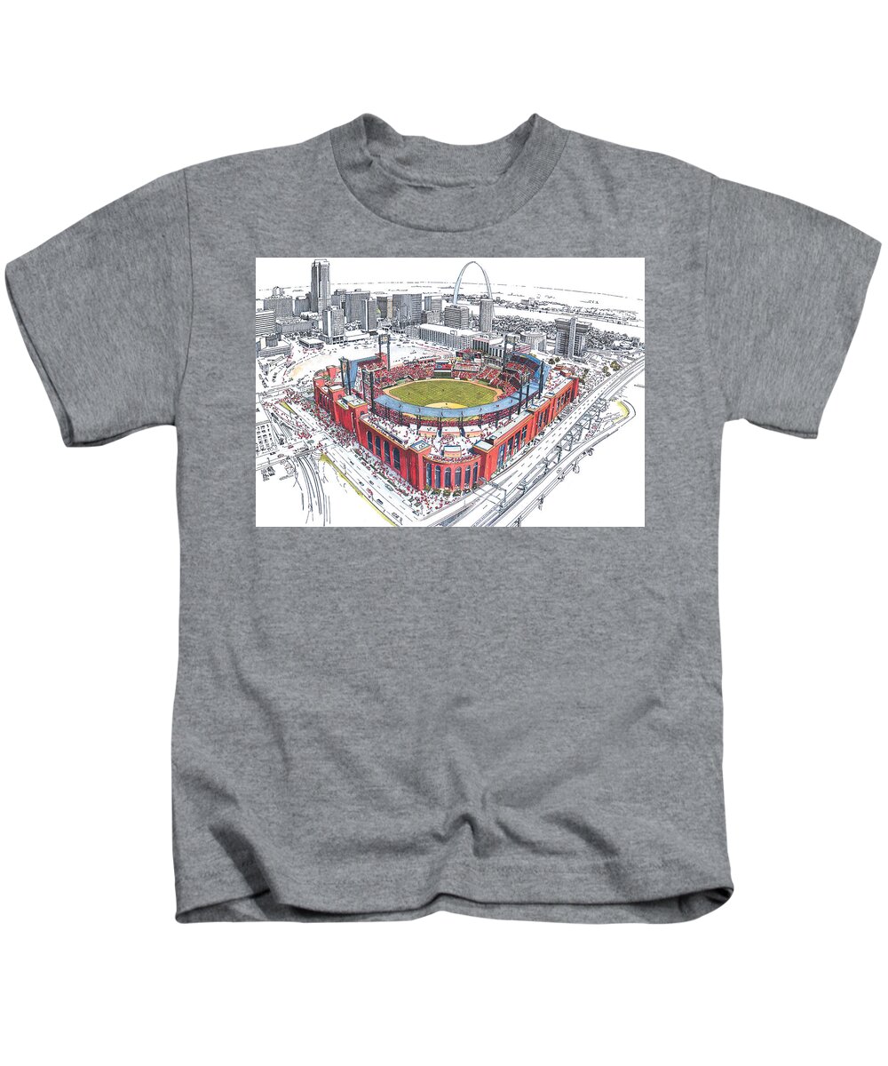 St Louis Cardinals Busch Stadium Kids T-Shirt by John Stoeckley - Pixels