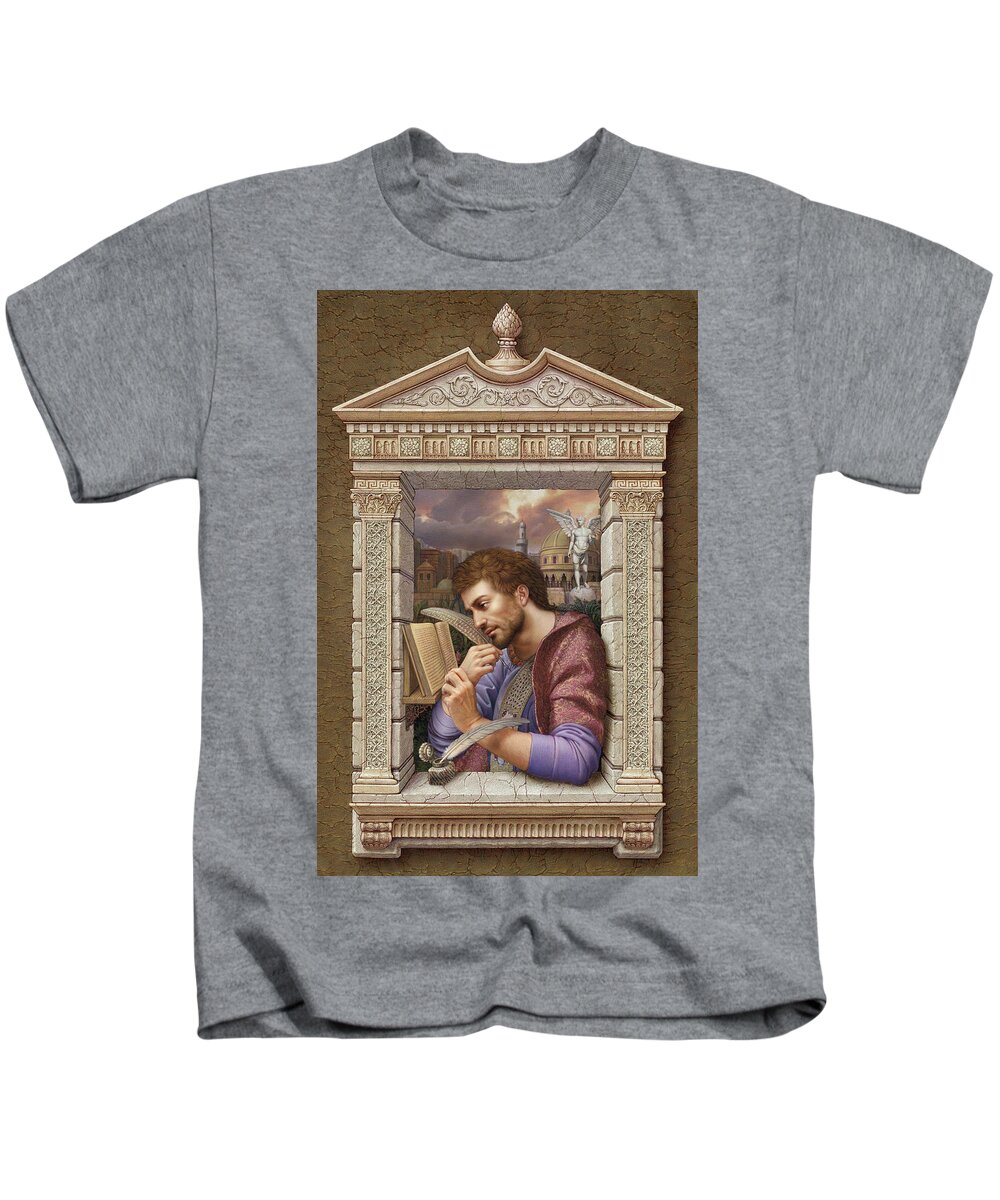 Christian Art Kids T-Shirt featuring the painting St. Matthew 2 by Kurt Wenner
