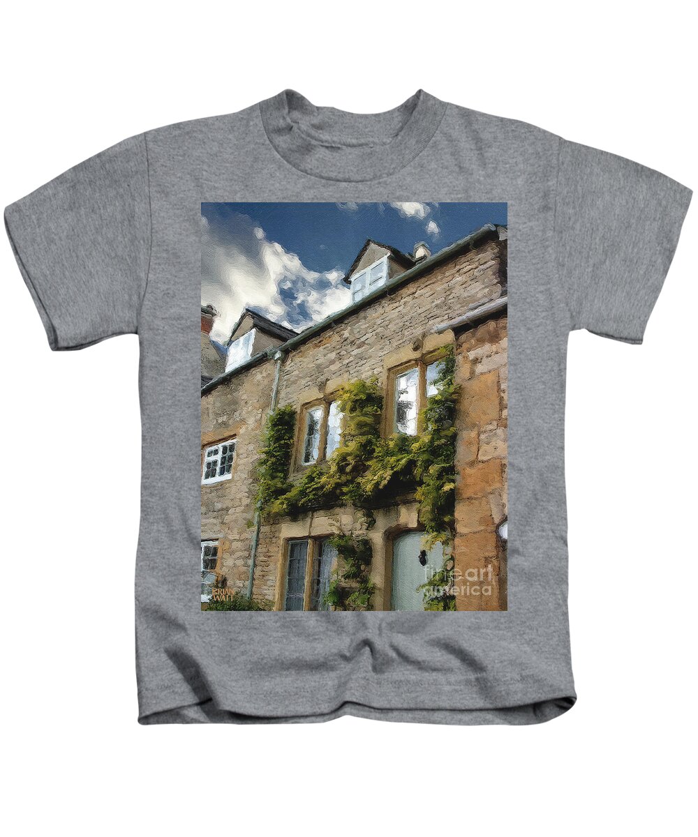Stow-in-the-wold Kids T-Shirt featuring the photograph Stow in the Wold Facade Two by Brian Watt