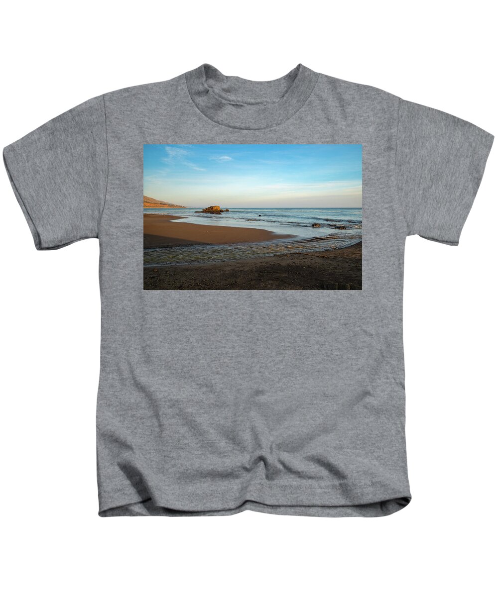 Beach Kids T-Shirt featuring the photograph Stream Running Across the Beach by Matthew DeGrushe