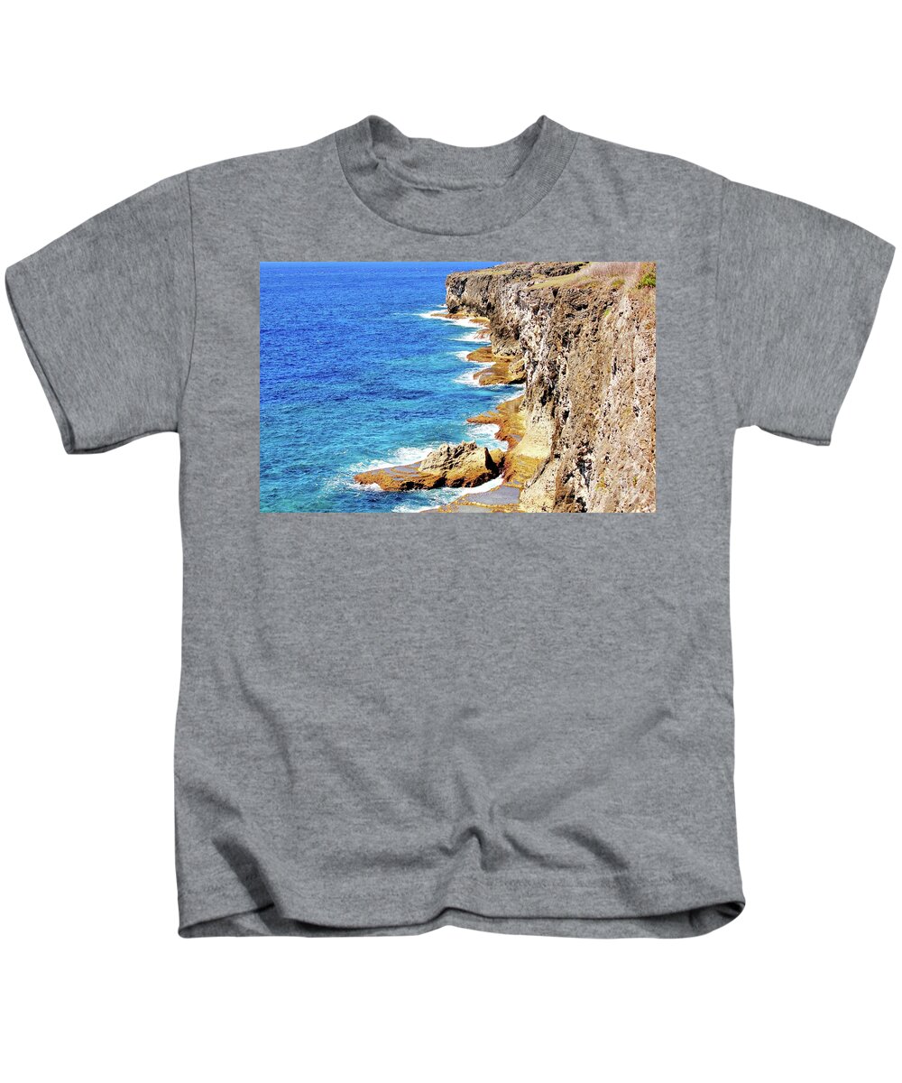 Sea Kids T-Shirt featuring the photograph Suicide Cliff, Tinian by On da Raks
