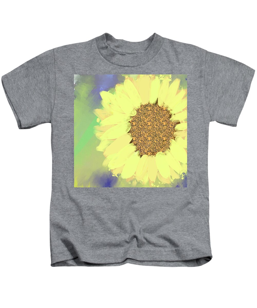 Sunflower Kids T-Shirt featuring the painting Sunflower by Itsonlythemoon
