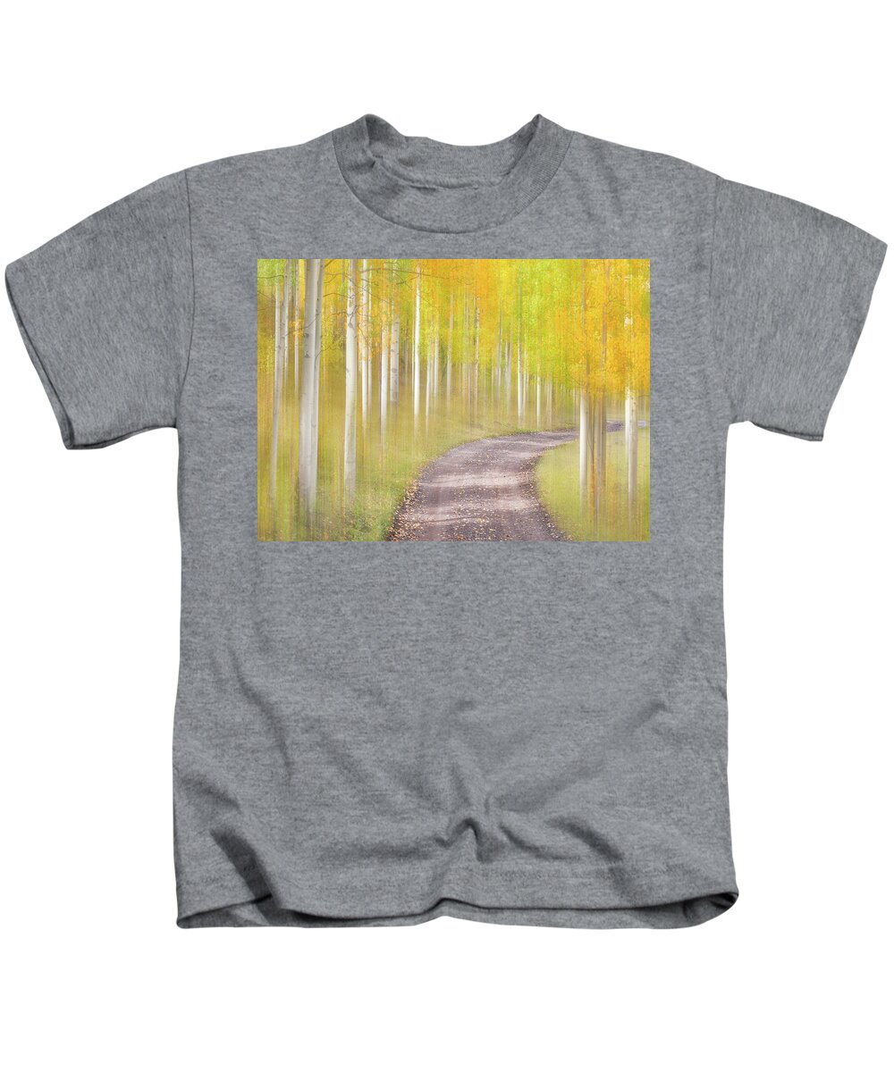 Fall Colors Kids T-Shirt featuring the photograph Sunny Stroll Through the Woods by Darren White