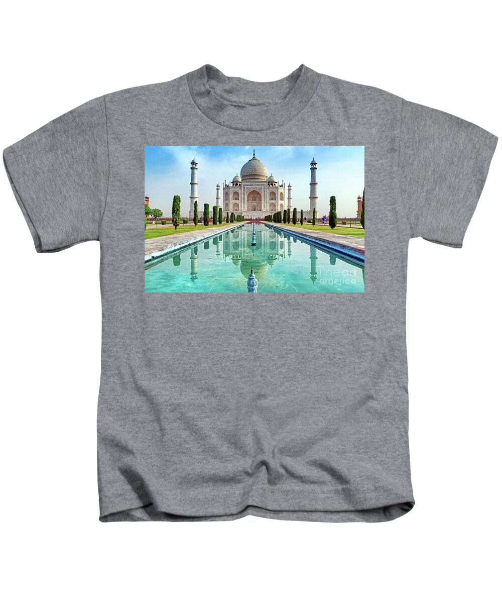 Taj Mahal Kids T-Shirt featuring the photograph Taj Mahal 1 by Tom Watkins PVminer pixs