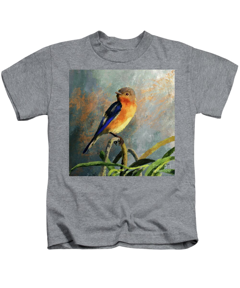 Bluebird Kids T-Shirt featuring the digital art Thanks Mom by Lois Bryan