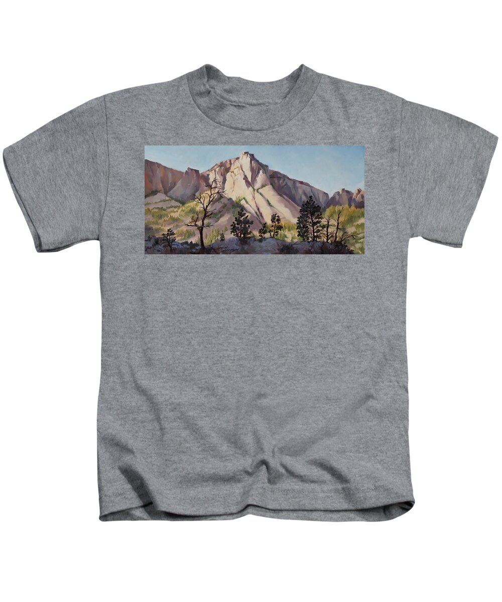 Southwest Kids T-Shirt featuring the painting The East Rim by Jordan Henderson