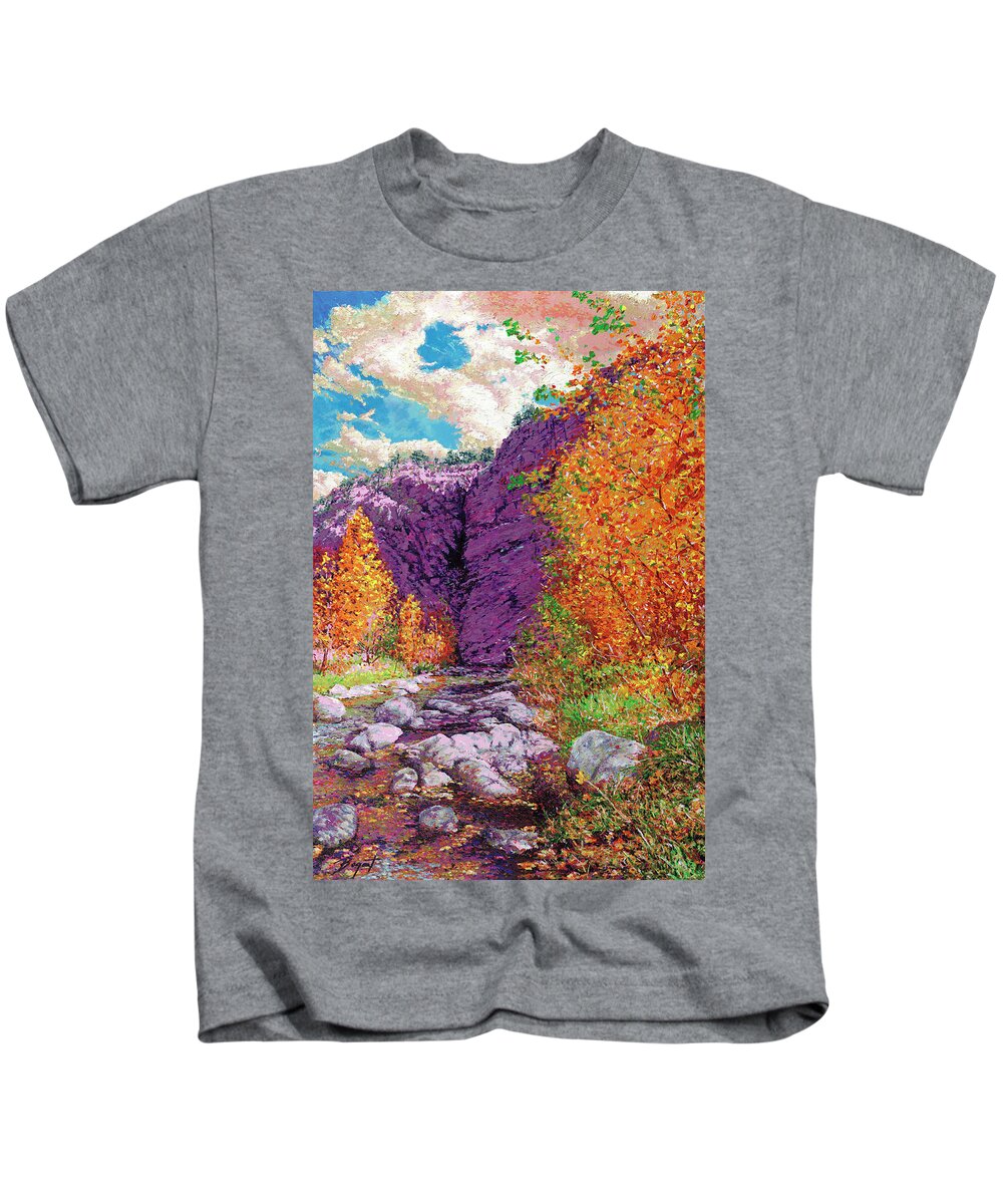 Impressionism Kids T-Shirt featuring the painting The Fall of Grape Creek by Darien Bogart