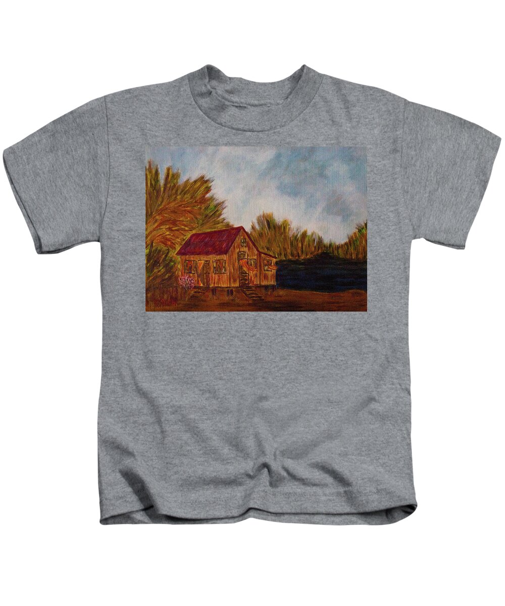Glades Kids T-Shirt featuring the painting The Glades by Randy Sylvia
