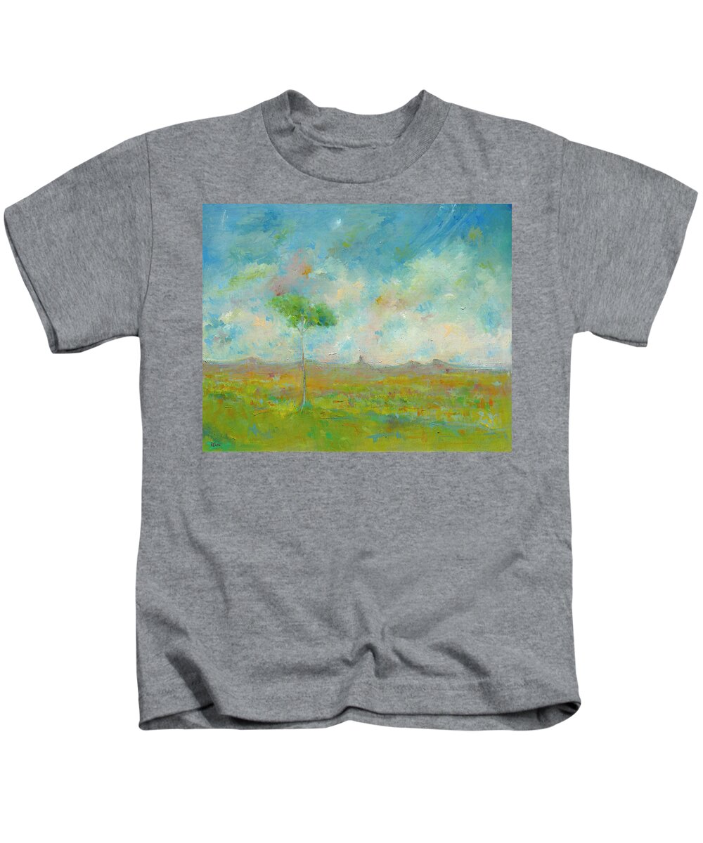 Tree Kids T-Shirt featuring the painting The Glass House Tree by Roger Clarke