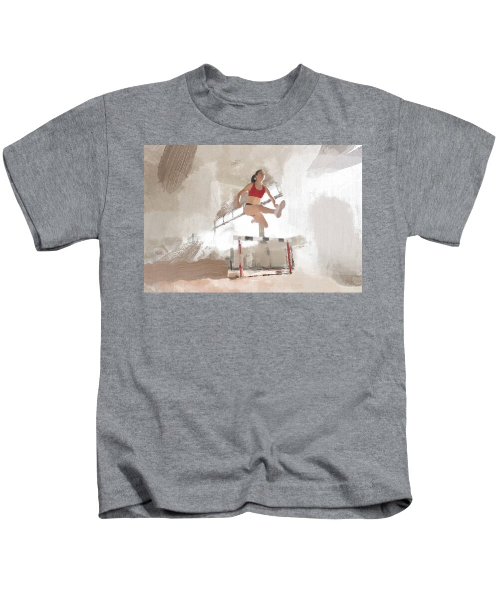  Kids T-Shirt featuring the painting The Hurtle  by Gary Arnold