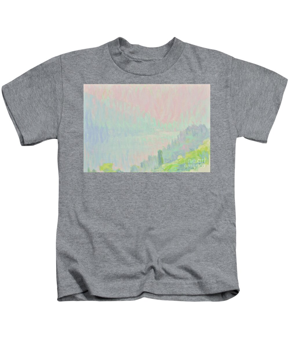 Fresia Kids T-Shirt featuring the painting The Liveliness of A Hot Summer Sky by Jerry Fresia