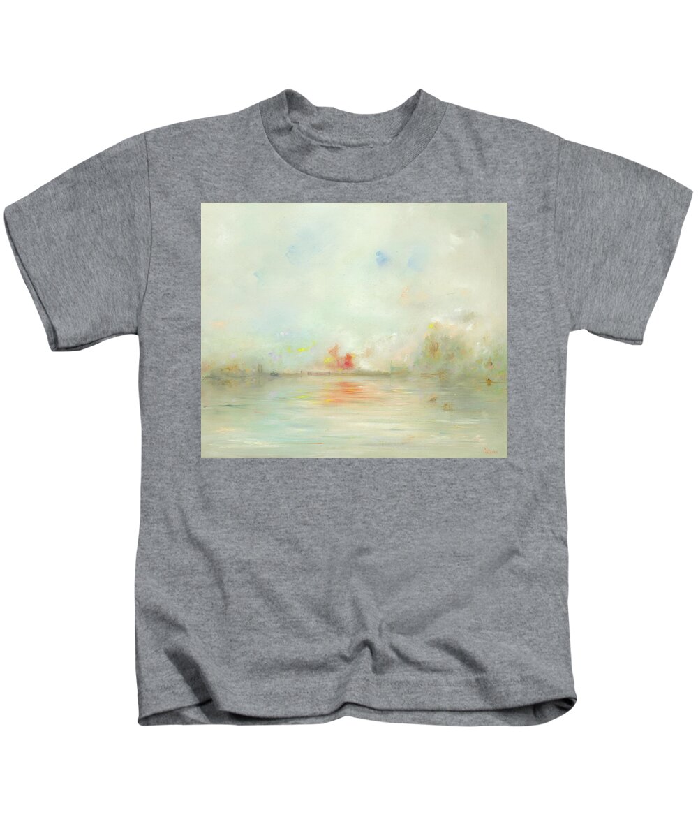 Lock Kids T-Shirt featuring the painting The Lock Keeper by Roger Clarke