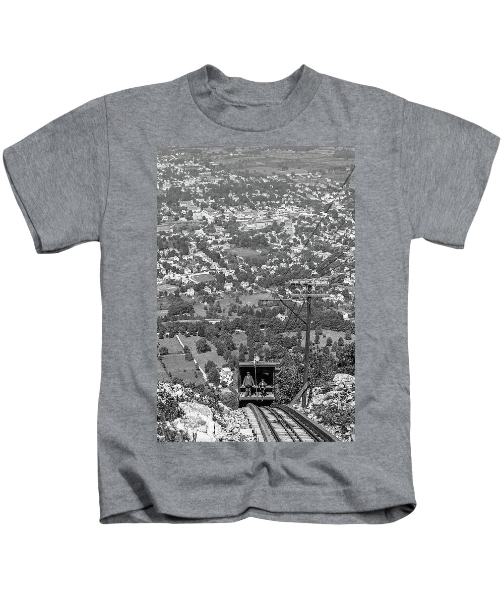 Hudson Valley Kids T-Shirt featuring the photograph The Mount Beacon Incline Railway, 1903 by The Hudson Valley