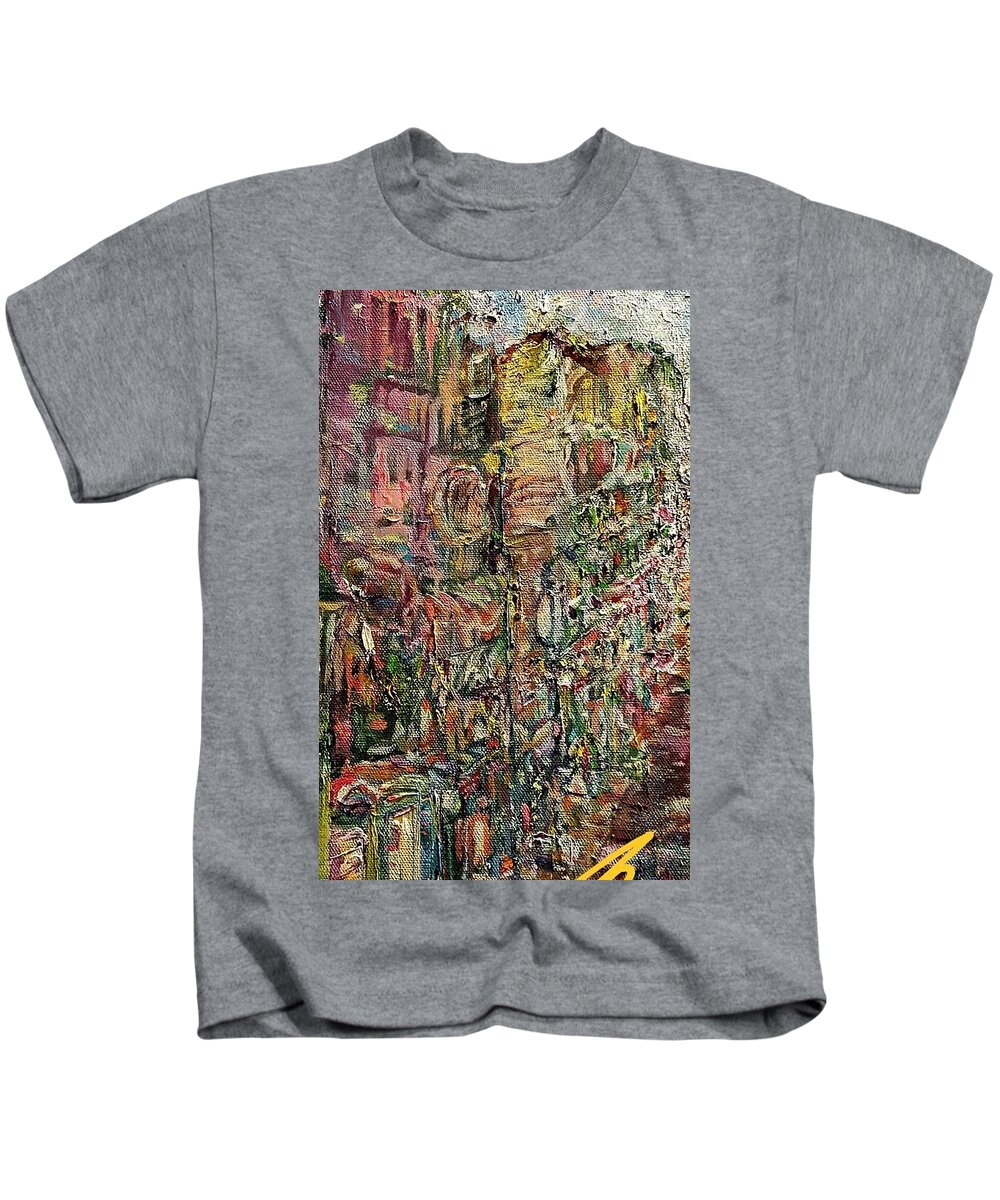 French Quarter Kids T-Shirt featuring the painting The Quarter by Julie TuckerDemps