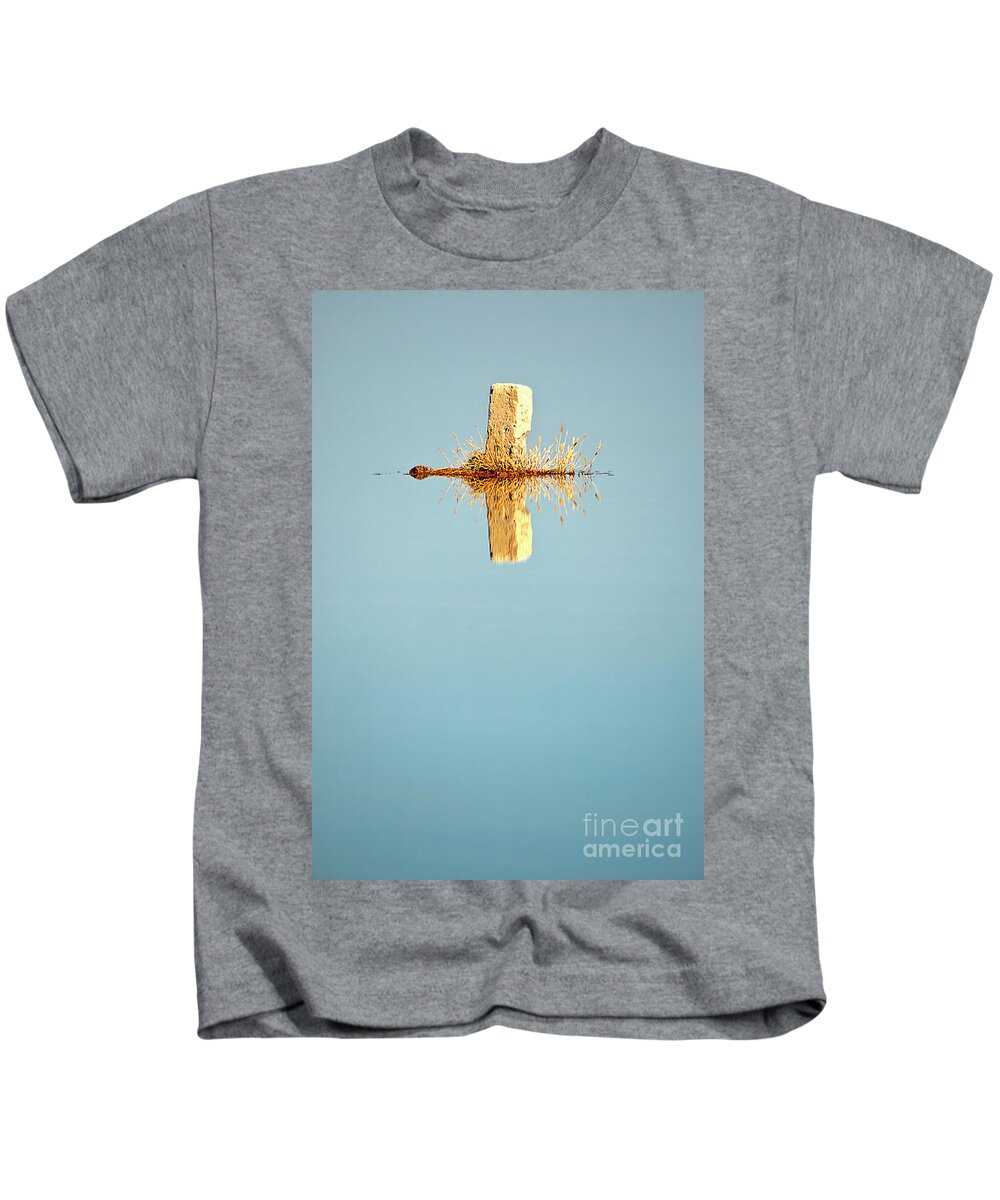 Vertical Kids T-Shirt featuring the photograph The reflection of the boulding stone by Vicente Sargues