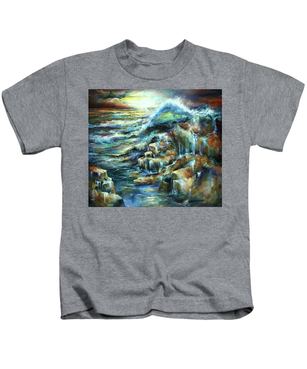 Nautical Kids T-Shirt featuring the painting The Shoreline by Michael Lang