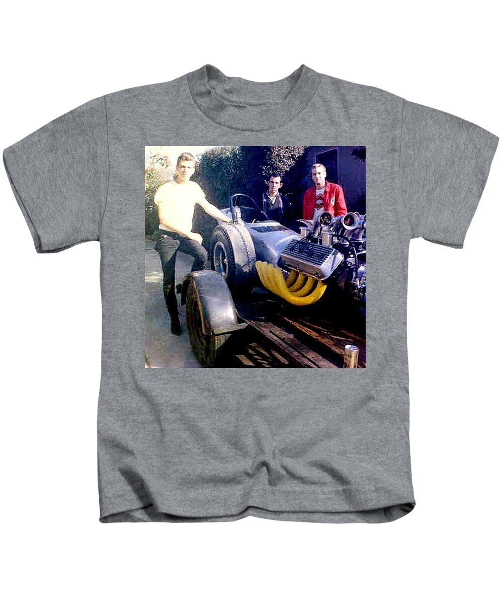 Nhra Kenny Youngblood Dragster Kids T-Shirt featuring the painting The Vagrant by Kenny Youngblood