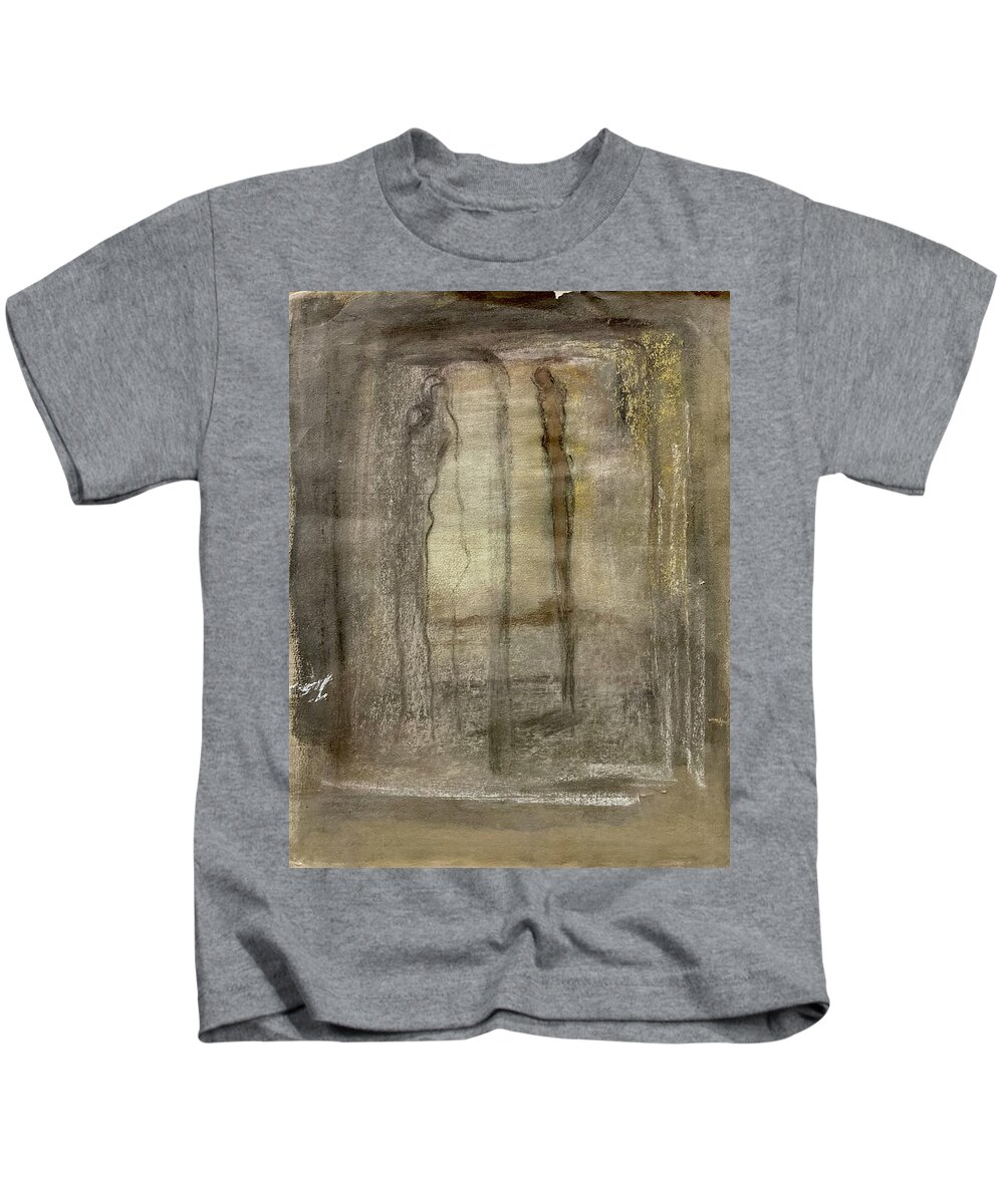 Hug Kids T-Shirt featuring the drawing Three Figures by David Euler