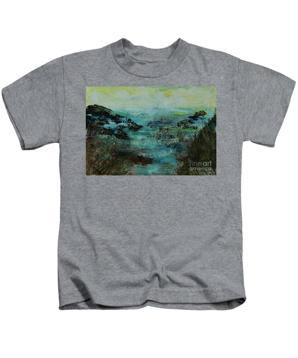  Kids T-Shirt featuring the painting Tidal Area by Jeanette French