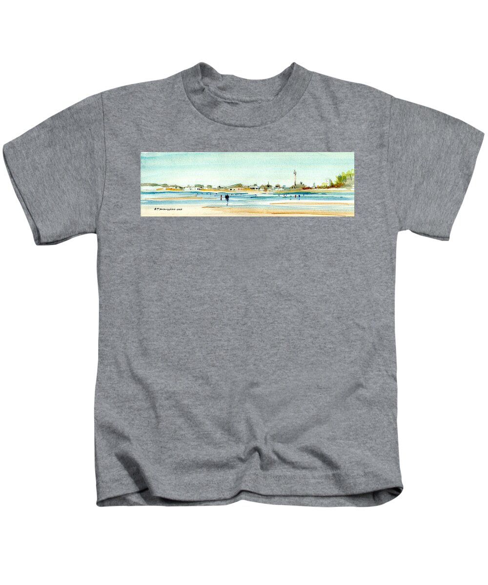 New England Artist Kids T-Shirt featuring the painting Tides Out in P-Town by P Anthony Visco