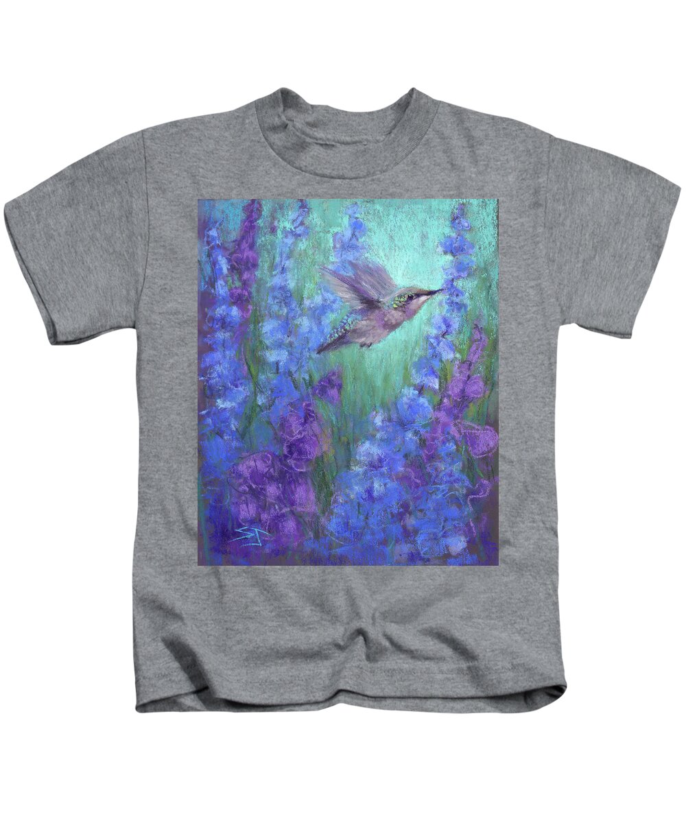 Hummingbird Kids T-Shirt featuring the painting Tiny Blessings by Susan Jenkins