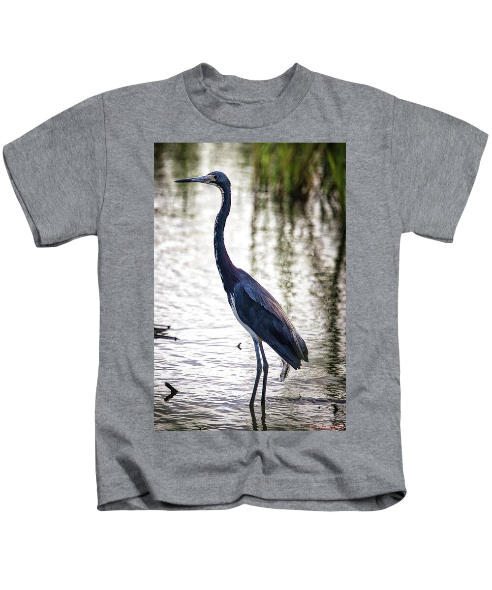 Heron Kids T-Shirt featuring the photograph Tri-Colored Heron by Rene Vasquez