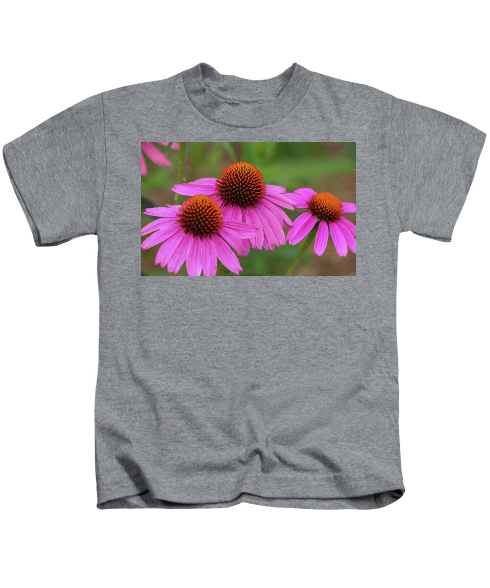 Coneflower Kids T-Shirt featuring the photograph Triple Threat by Mary Anne Delgado