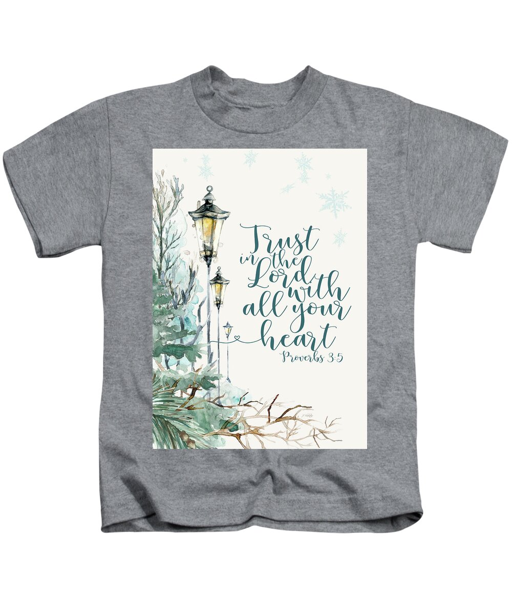 Trust In The Lord Kids T-Shirt featuring the painting Trust In The Lord by Jordan Blackstone