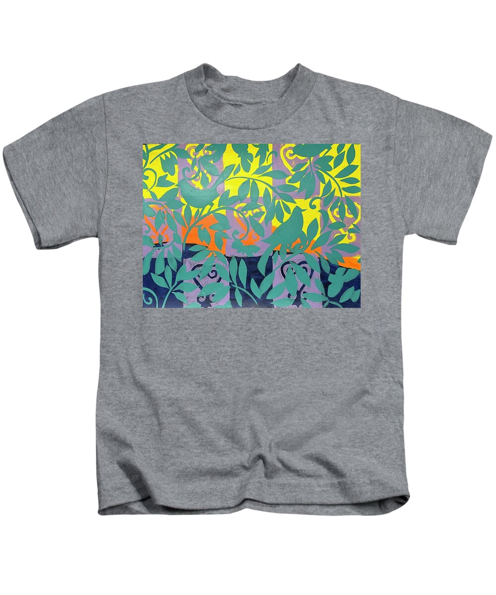  Kids T-Shirt featuring the painting Turquoise by Clayton Singleton