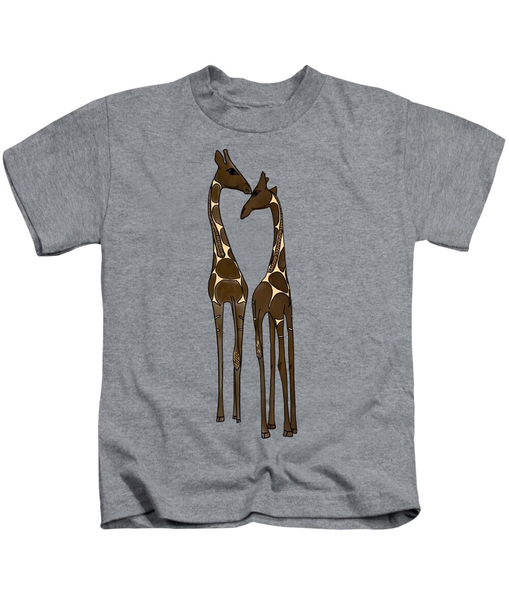 Giraffe Kids T-Shirt featuring the digital art Upendo by Aanya's Art 4 Earth