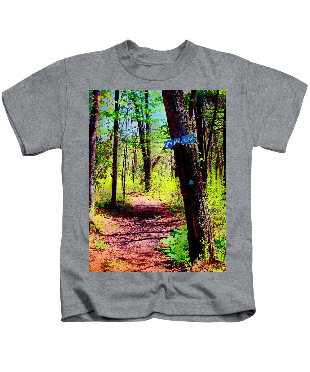 Warren Woods Kids T-Shirt featuring the digital art Upland Link by Cliff Wilson