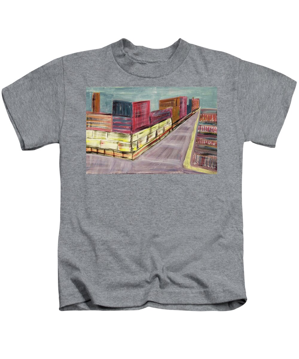 Loneliness Kids T-Shirt featuring the painting Urbana by David McCready