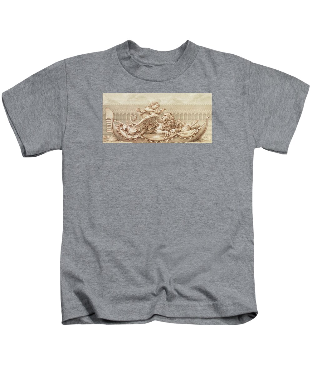 Venice Kids T-Shirt featuring the drawing Save Venice by Kurt Wenner