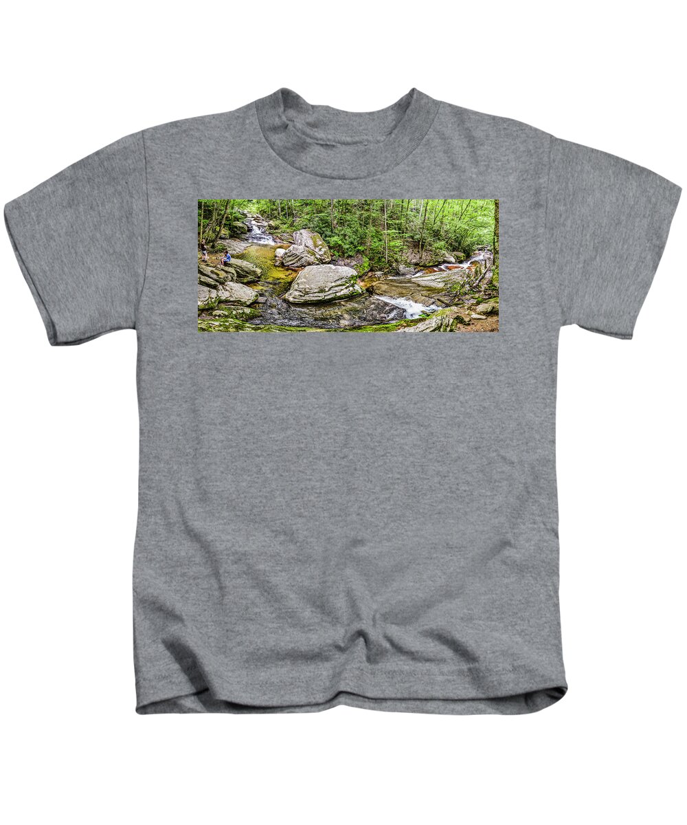 Waterfall Kids T-Shirt featuring the photograph Waterfall Panoramic by WAZgriffin Digital