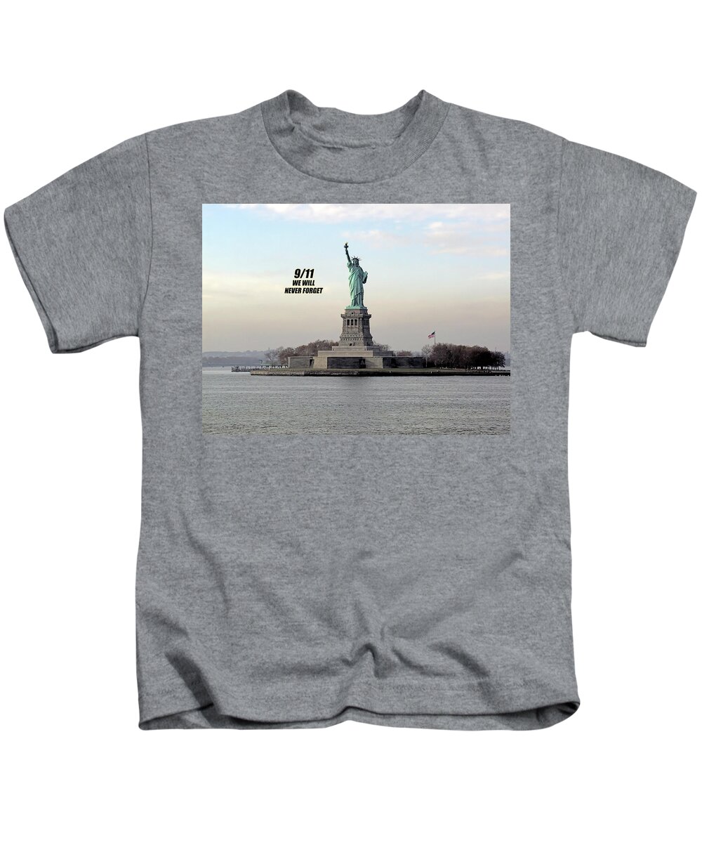 9/11 Kids T-Shirt featuring the photograph We Shall Never Forget - 9/11 by Mark Madere
