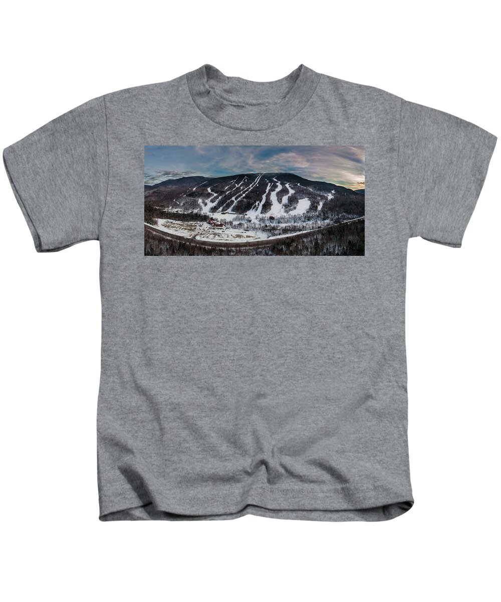 Wildcat Ski Area Kids T-Shirt featuring the photograph Wildcat Mountain, NH Panorama by John Rowe