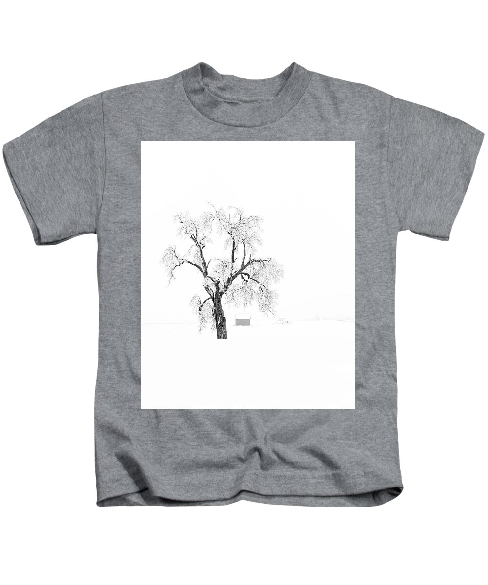 Central Illinois Kids T-Shirt featuring the photograph Winter in the Midwest by Ray Silva